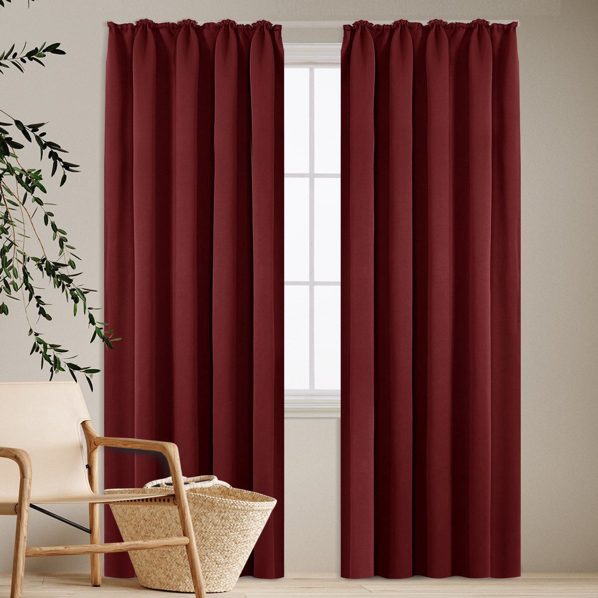 Deconovo Verdunkelungsvorhang Gardinen mit Kräuselband Blickdicht Vorhänge günstig online kaufen