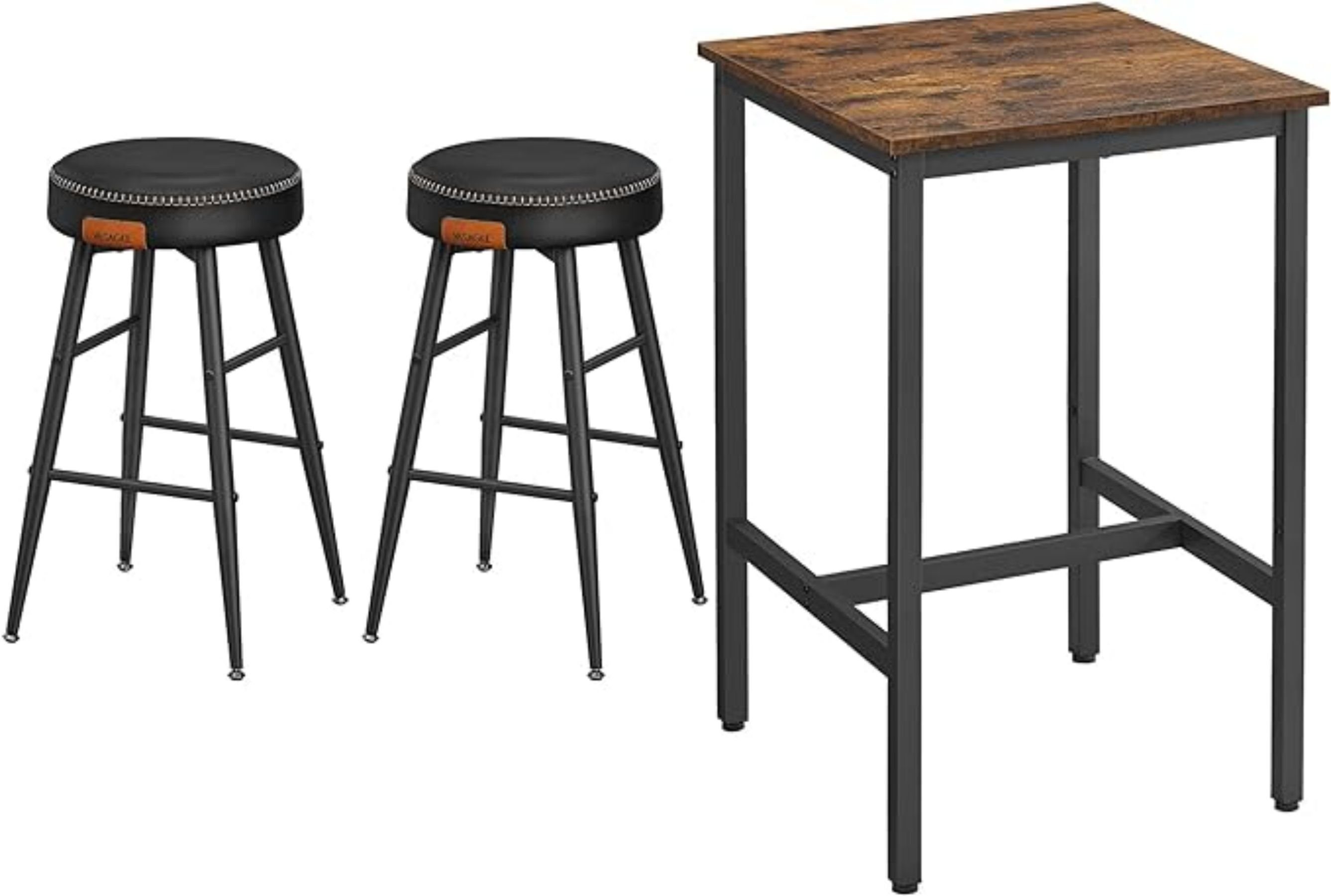 VASAGLE Bartisch, Bartisch mit 2 Barhockern Set, Metallgestell, einfache Mo günstig online kaufen