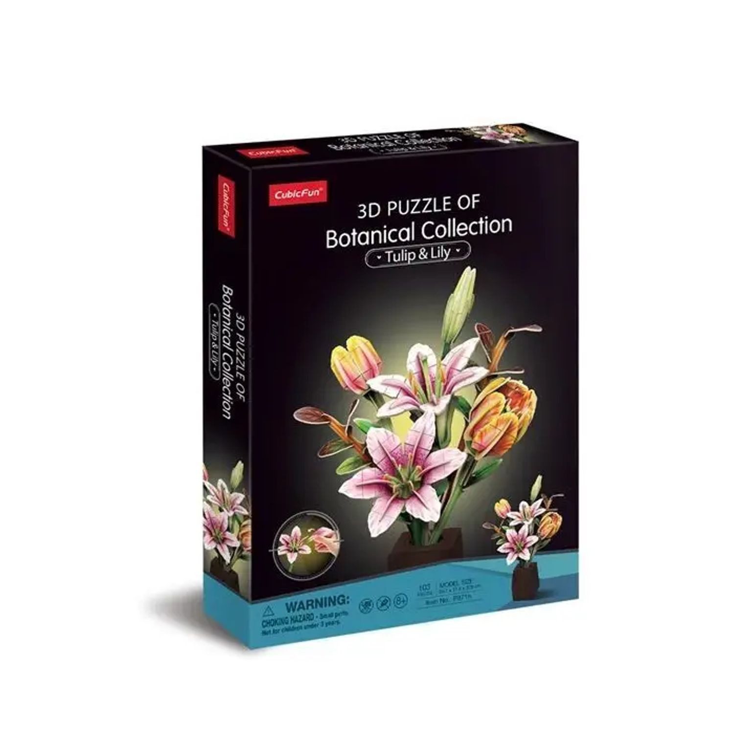 BrainBox Puzzle CUBICFUN - 3D Puzzle Pflanzent. Tulpe und Lilie 103, Puzzleteile