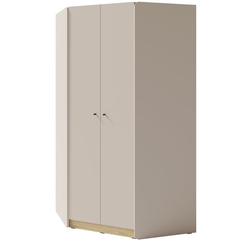 Lomadox Kleiderschrank ALAMO-133 sandbeige mit Eiche Nb., 2-türig, 2 Kleiderstangen