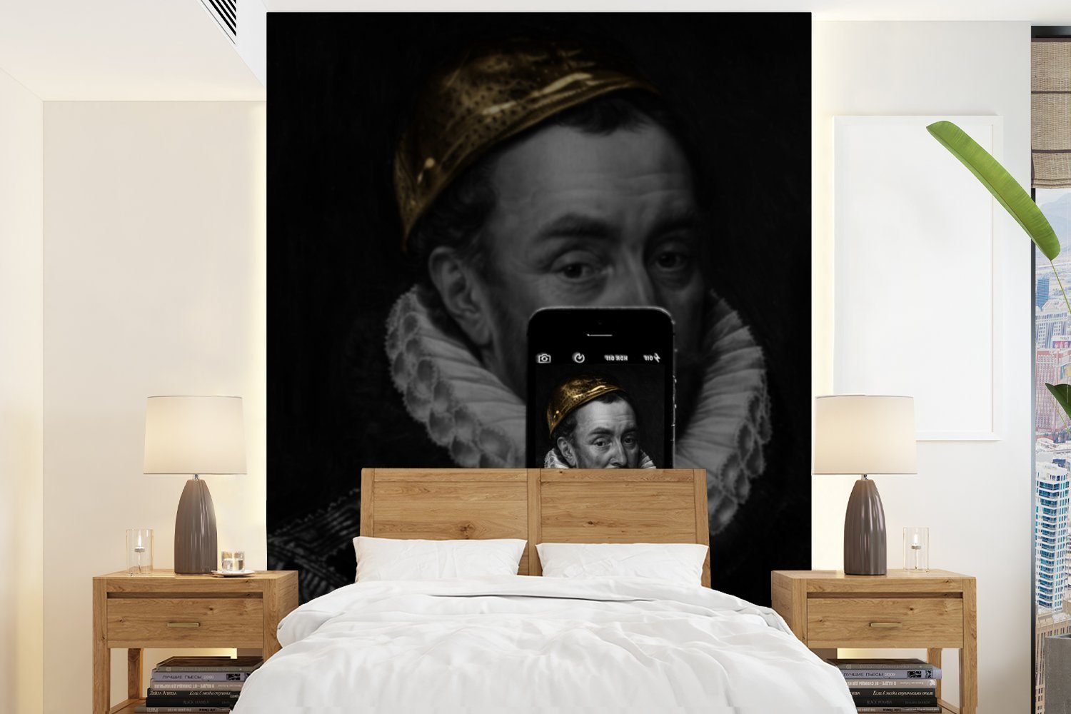 MuchoWow Fototapete Wilhelm von Oranien - Adriaen Thomasz - Smartphone, Matt, bedruckt, (4 St), Montagefertig Vinyl Tapete für Wohnzimmer, Wandtapete