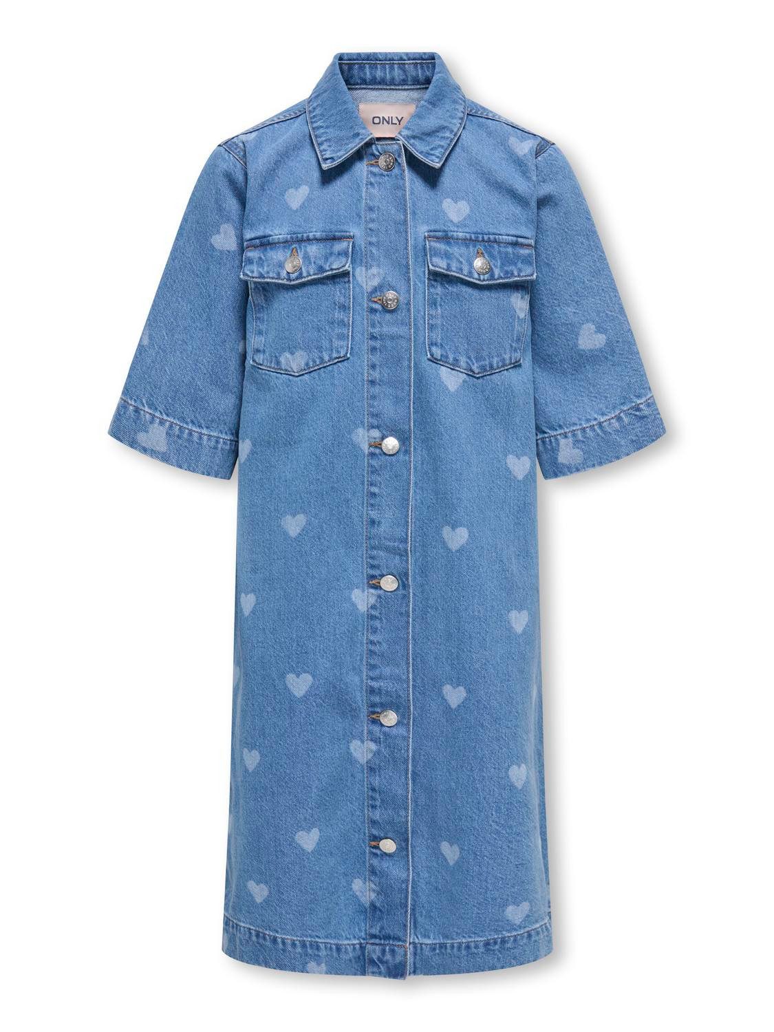 KIDS ONLY Jeanskleid KOGLOVA SS HEART DNM DRESS