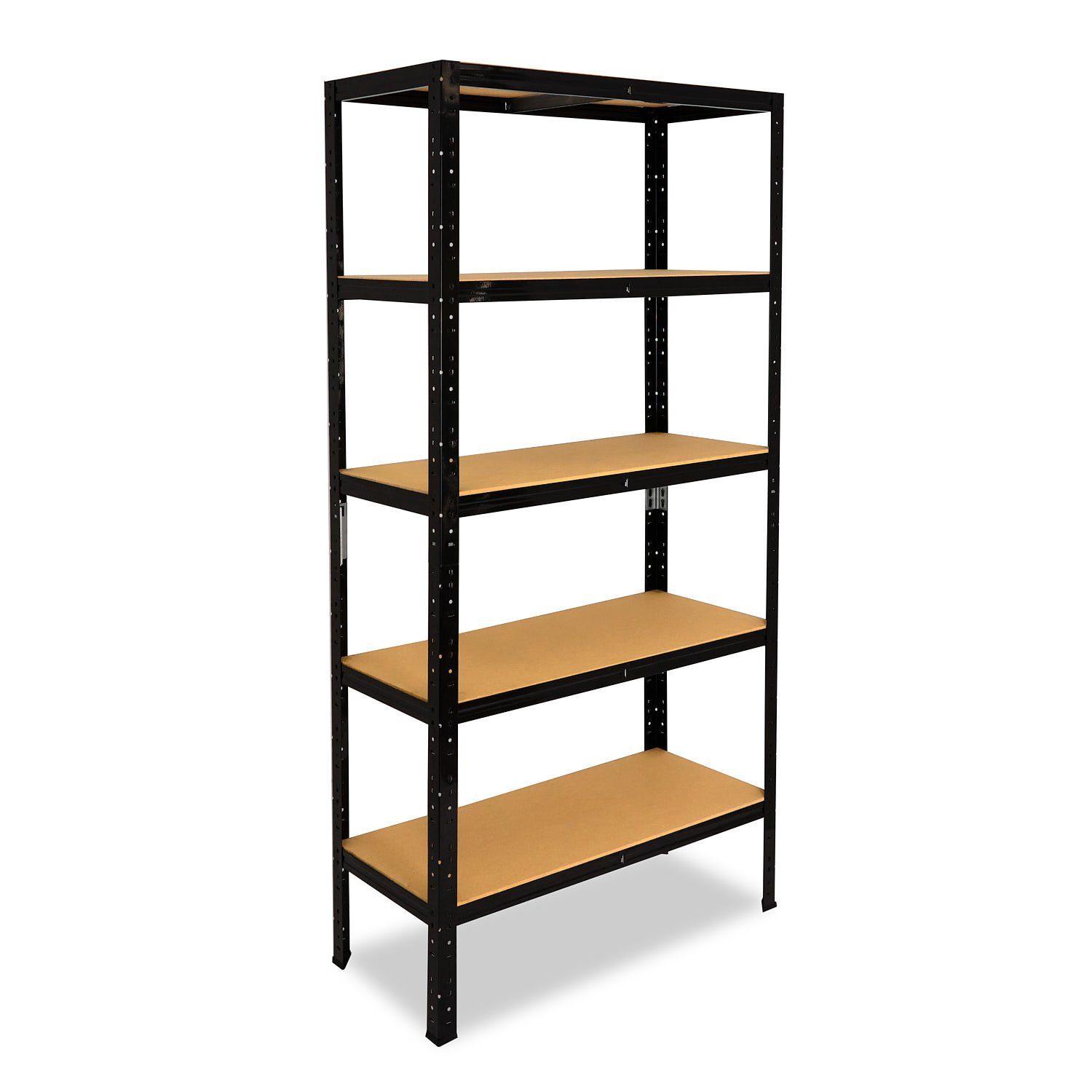 shelfplaza Schwerlastregal BLACK, 180x60x40cm, Metallregal schwarz mit 5 Böden je 175kg Tragkraft, Steckregal als Lagerregal, Büroregal & Lastenregal, Regal Metall schwarz