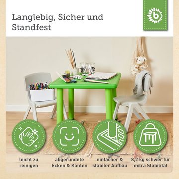 BIECO Kindertisch Bieco Kindertisch Tisch für Kinder 1-8 Jahre Kinder Tisch ca. 62x 62x 52 cm Spieltisch höhenverstellbar Maltisch für Kinder, Kinderzimmer Tisch klein Tisch Kinder-Schreibtisch Grün