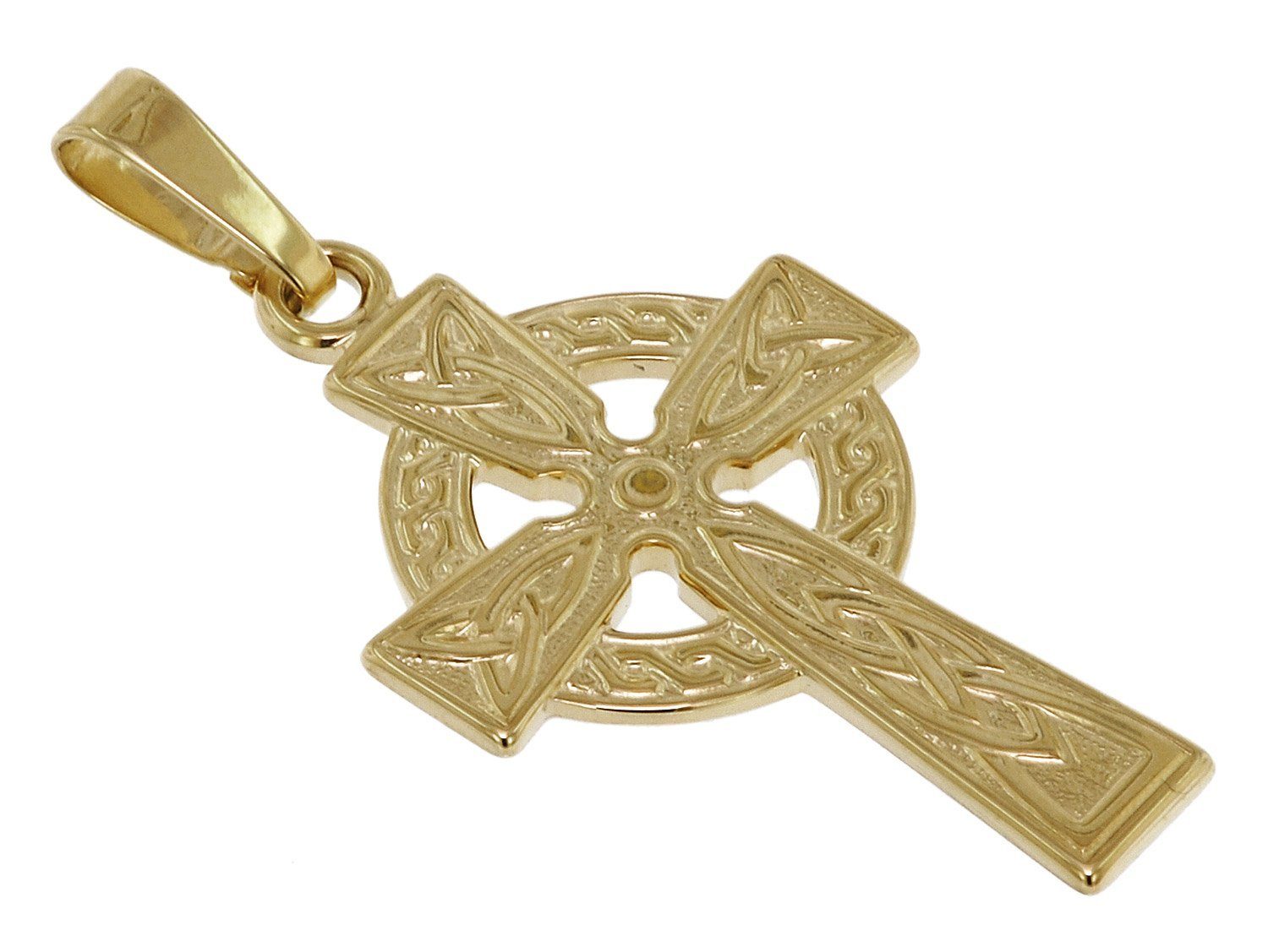 333 mit mit Anhänger Gold trendor Kette Silberkette vergoldeter Keltenkreuz