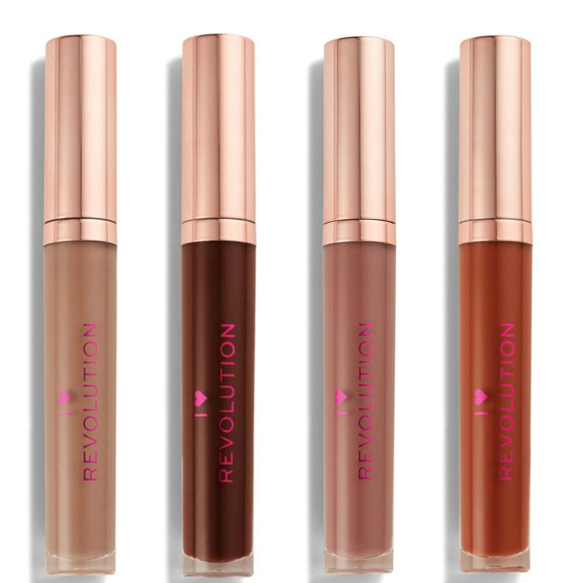 MAKE UP REVOLUTION Lipgloss Set mit 4 I Heart Chocolate Lipgloss - Honigwabe / Mokka / Mint Chocol, 1-tlg.