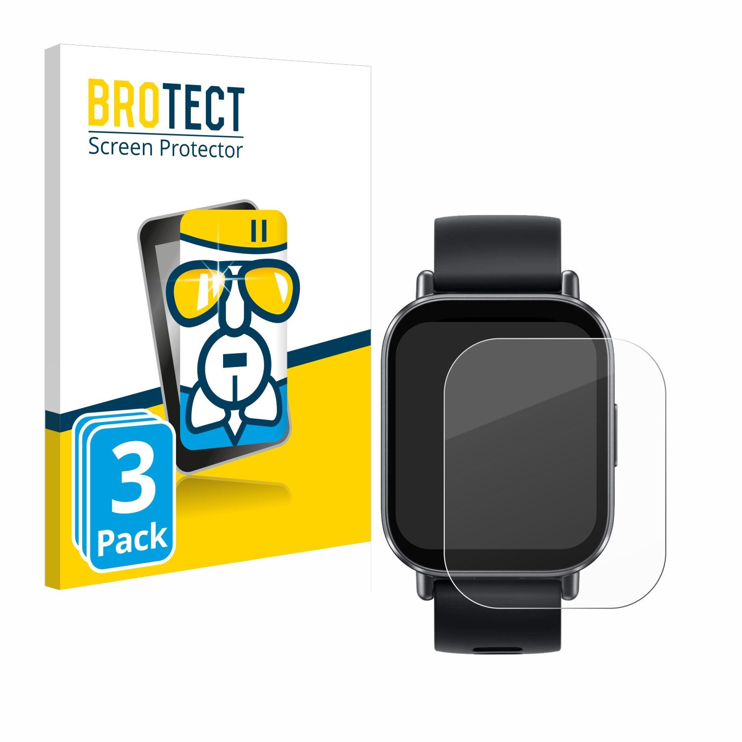 BROTECT Displayschutzglas Folie für Xiaomi Redmi Watch 5 Active, 3 Stück, Schutzfolie Glas Panzer Display Schutz klar