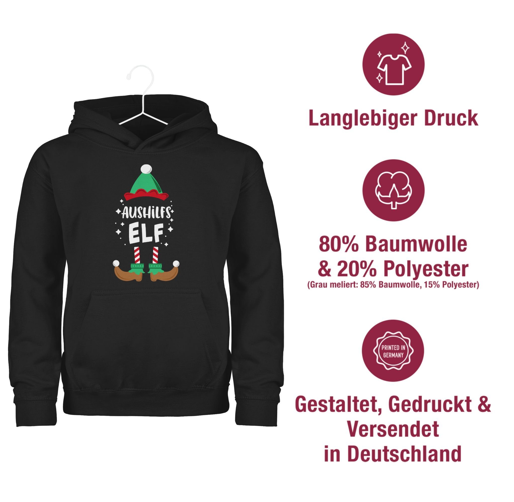 3 Schwarz Aushilfs-Elf Shirtracer Weihnachten Weihnachten Hoodie