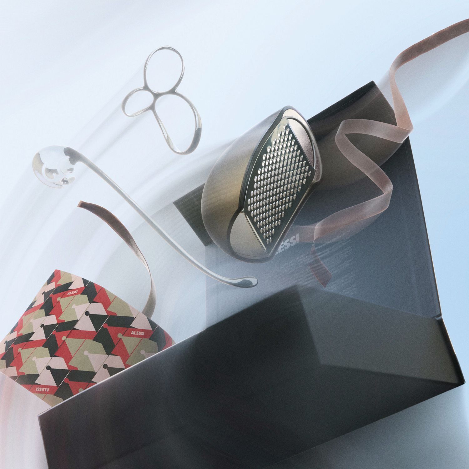 Alessi Käsereibe Pasta Geschenkset, thermoplastisches Harz, Edelstahl