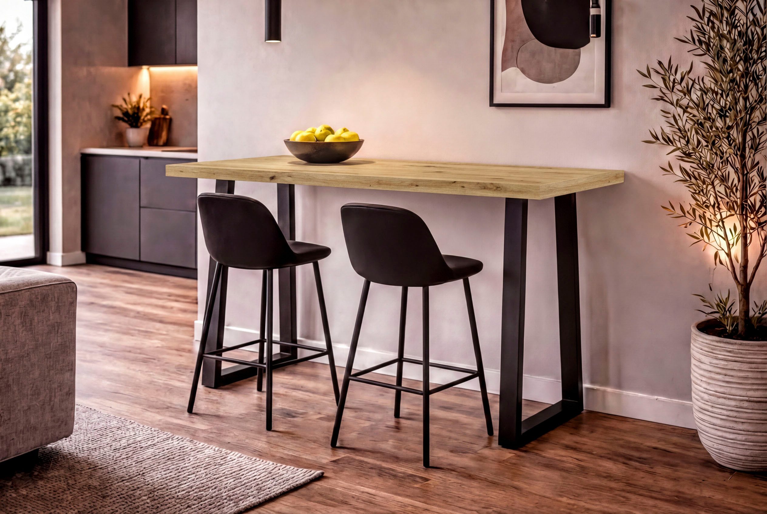 Mäusbacher Tresentisch Bartresentisch Metall, Bartresentisch Metallgestell, Höhe 109 cm
