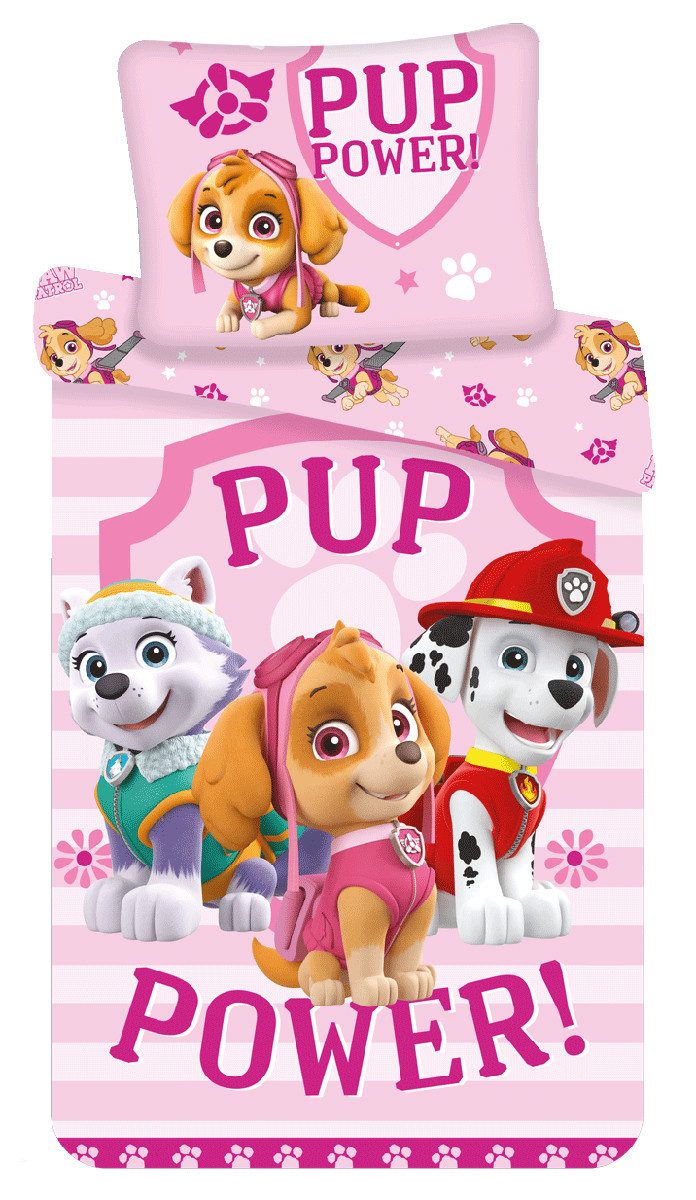 Jerry Fabrics Kinderbettwäsche Paw Patrol Bettwäsche-Set 140x200cm + Bettlaken 90x200cm Set, Renforcé, 2 teilig