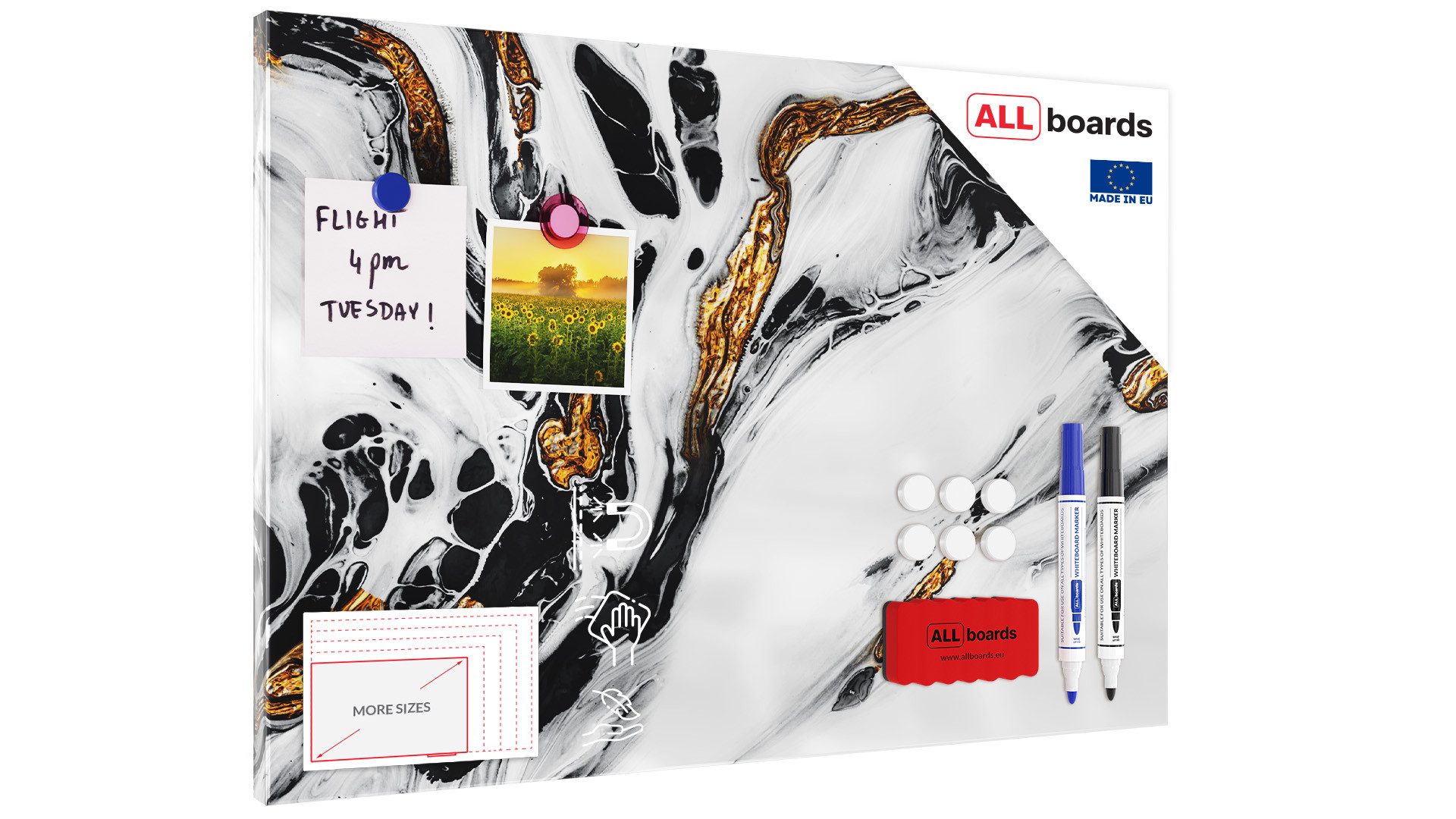 ALLboards Magnettafel ALLboards Metallische Magnettafel MARMOR MARMORSTEIN