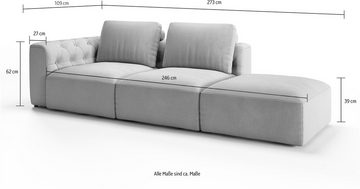 RAUM.ID Chaiselongue Cushid, Modul-Sofa, bestehend aus 2-Sitzer und Hocker