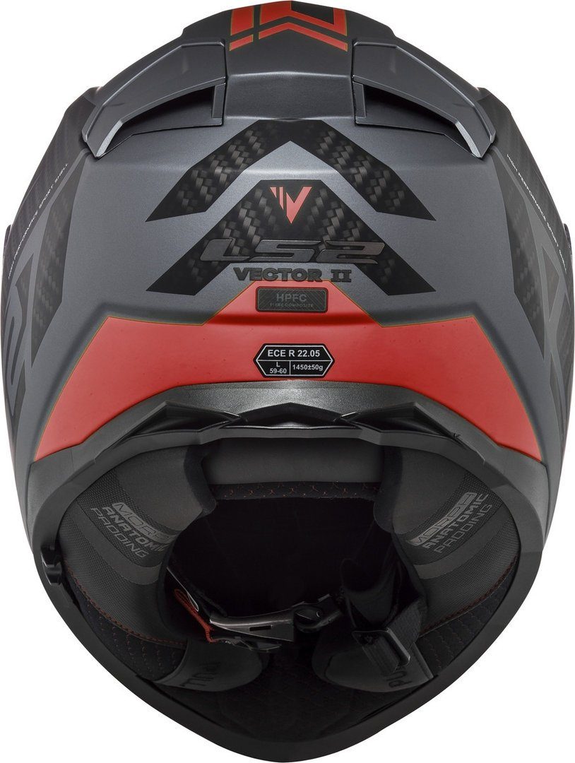 LS2 Motorradhelm FF811 Vector II Splitter Helm, vorbereitet für Kommunikationssystem,Notfallsystem-Polsterung (EQ