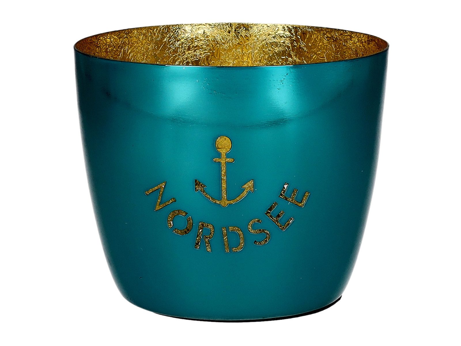 Giftcompany Windlicht Madras Windlicht M Nordsee türkis/gold 8,5cm