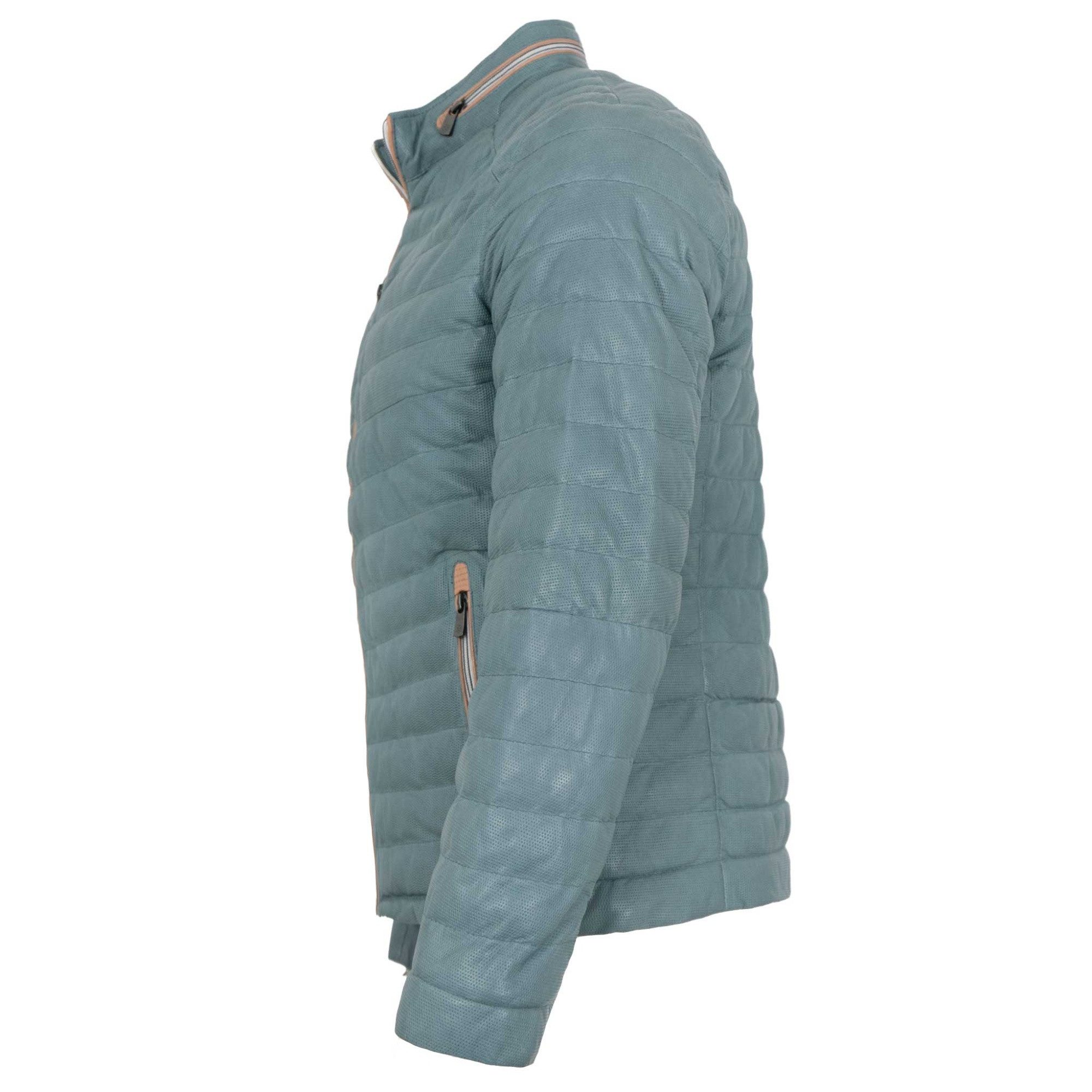 Milestone Lederjacke MSMalik Milestone - Herren Lederjacke Steppjacke Lammnappa aqua