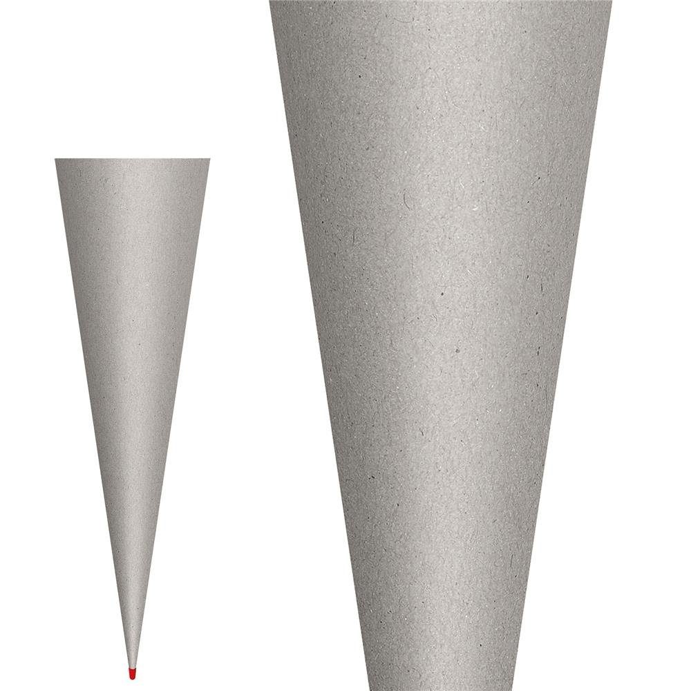 Roth Schultüte Rohling Grau, 70 cm, rund, ohne Verschluss, Zuckertüte für Schulanfang
