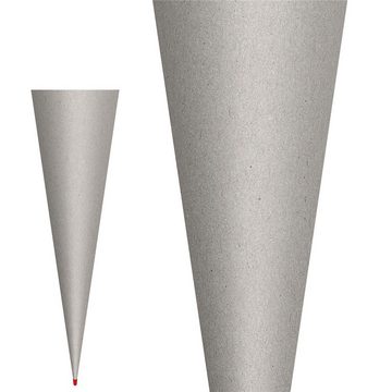 Roth Schultüte Rohling Grau, 70 cm, rund, ohne Verschluss, Zuckertüte für Schulanfang