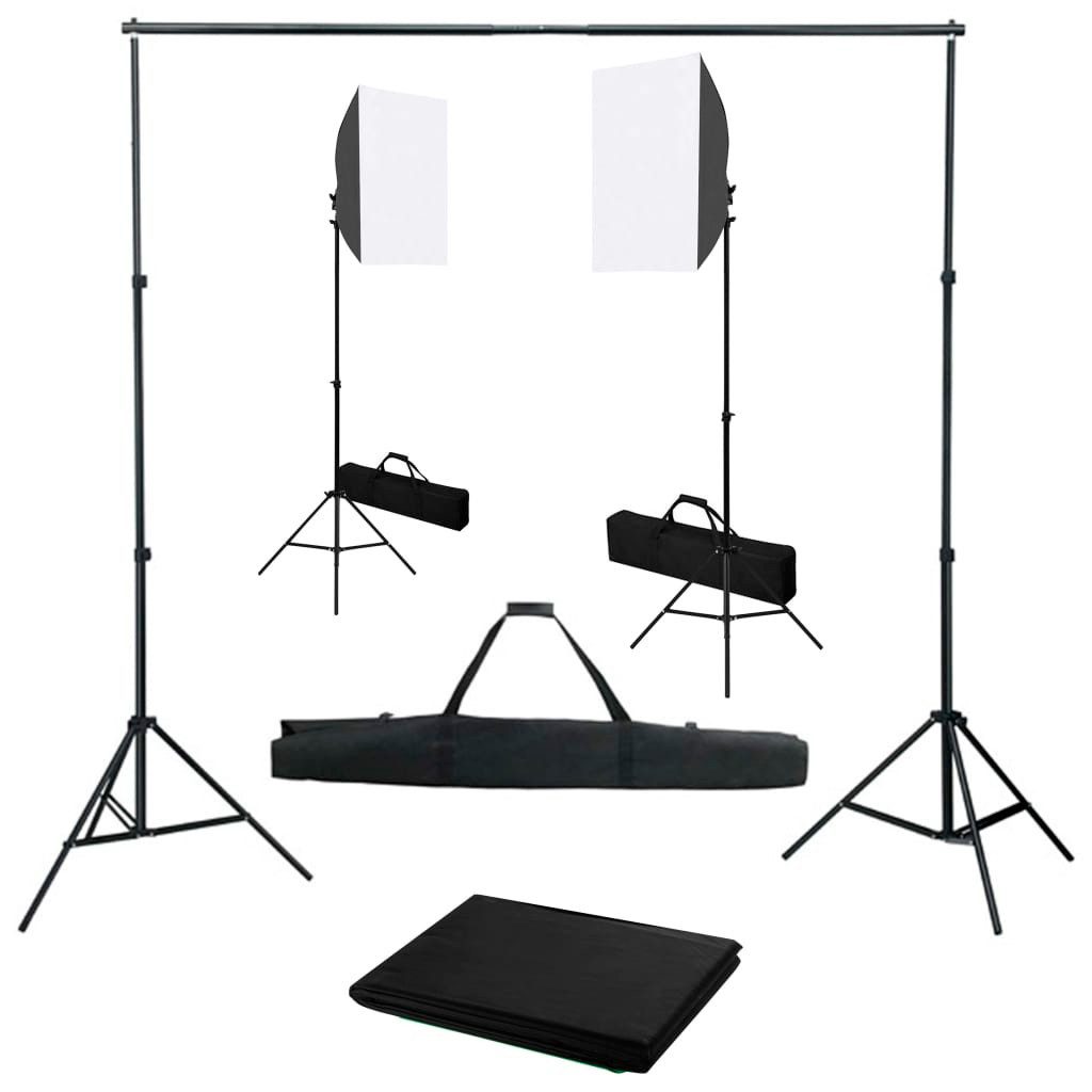 Fotohintergrund Fotostudio Set mit Softbox-Leuchten und Hintergrund