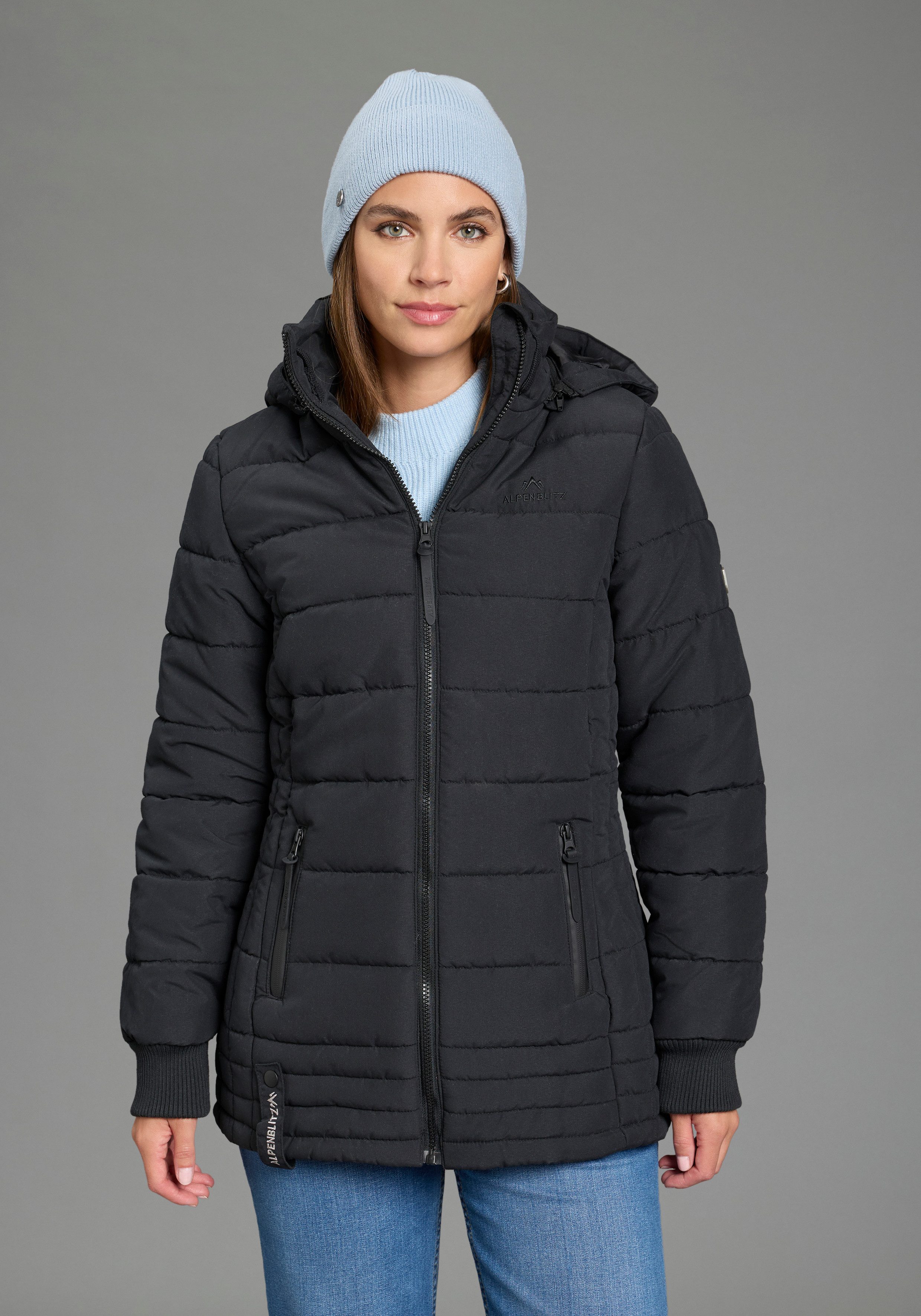 ALPENBLITZ Steppjacke Flockenwirbel für den Übergang, aus leichtem Material, unifarbenes Design