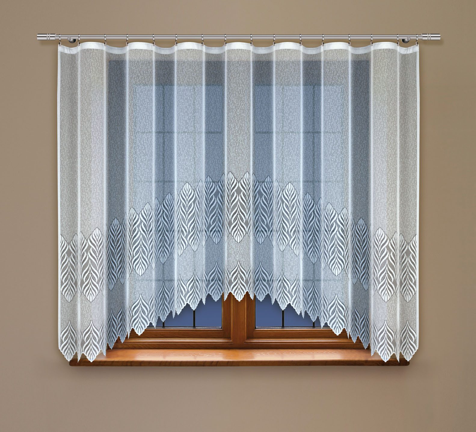 HAFT Gardine 24870 Bogengardine Weiß Jacquard Stoff, Kräuselband, 160 cm x günstig online kaufen