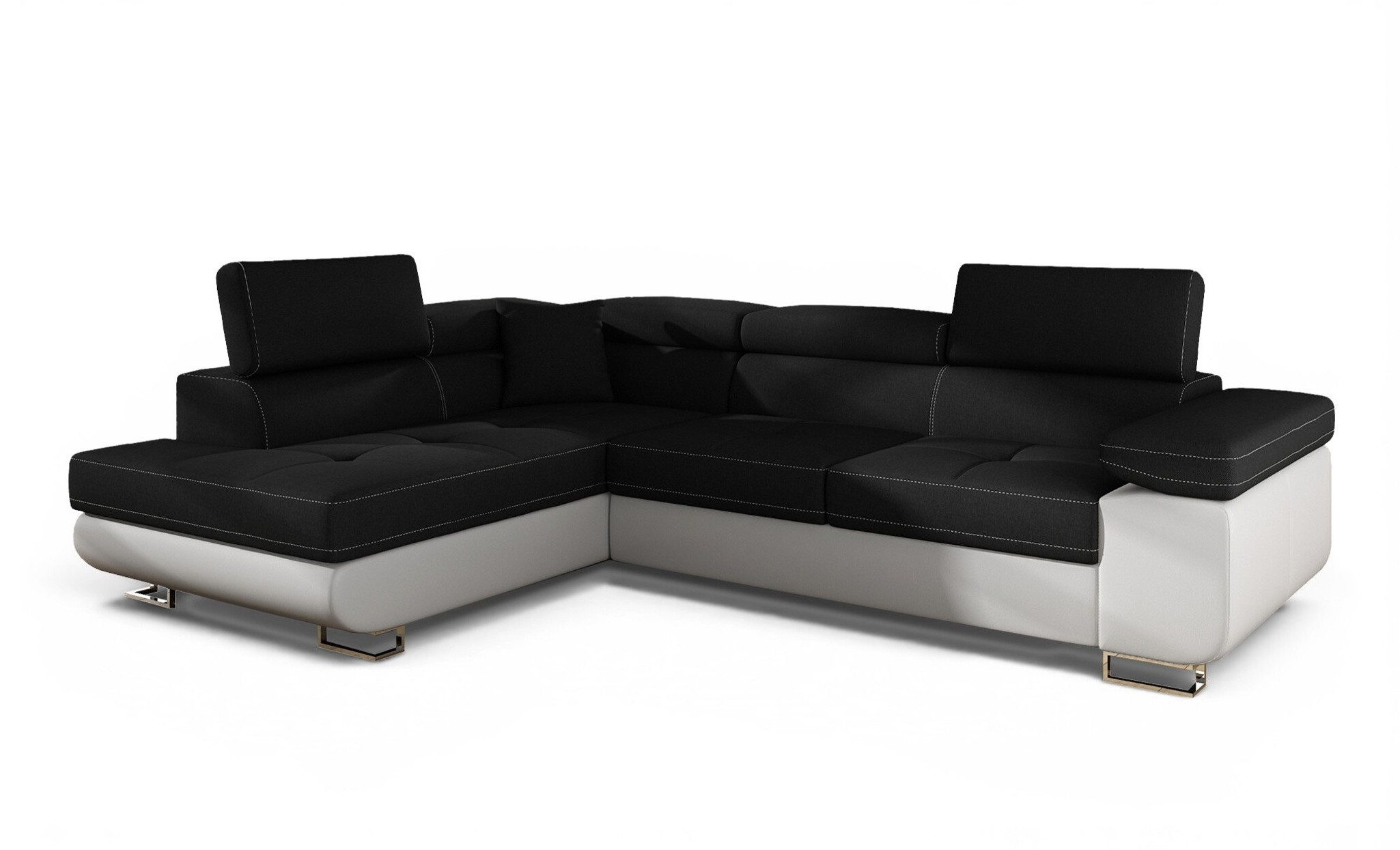 Fun Möbel Ecksofa Schlafsofa SARRA Kunstleder Soft, Schlafsofa mit Ottomane inkl. 1 x Zierkissen, mit Schlaffunktion