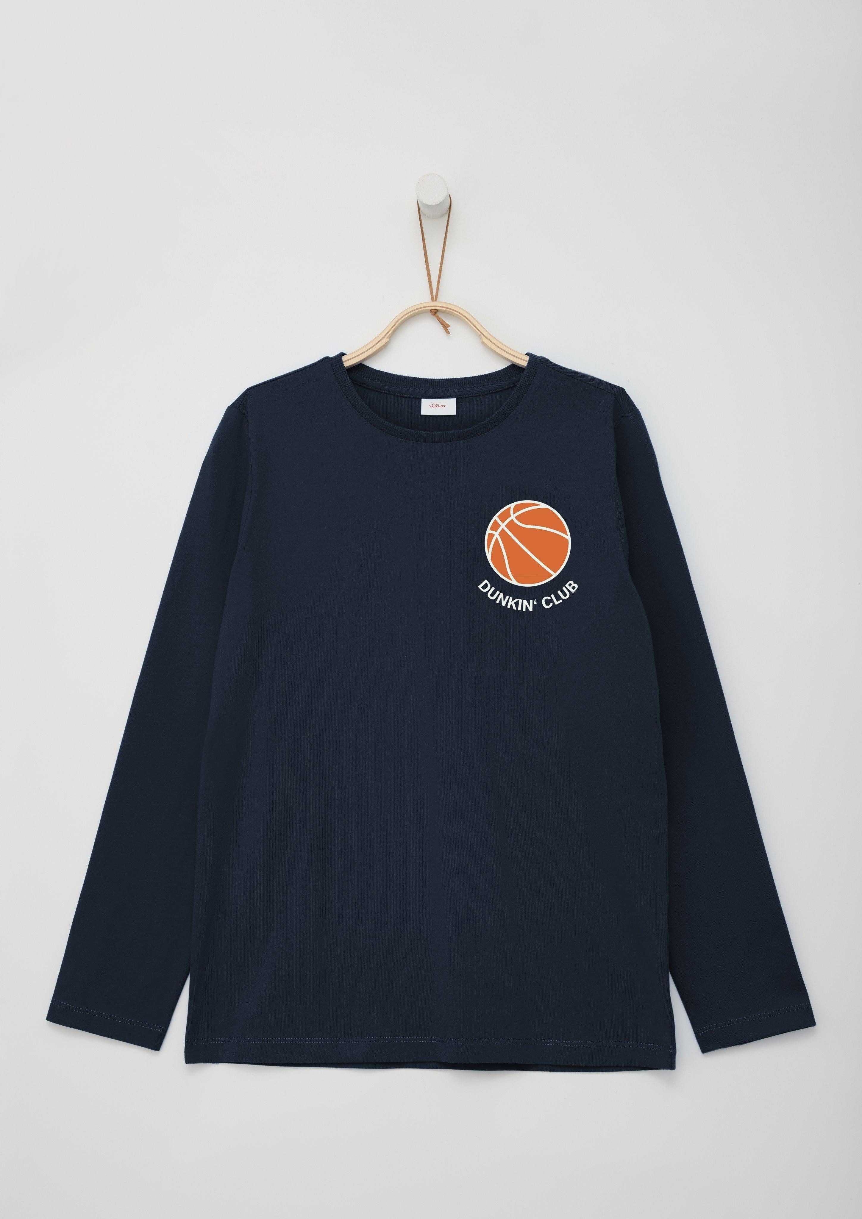 Langarmshirt Langarmshirt mit gummiertem Print