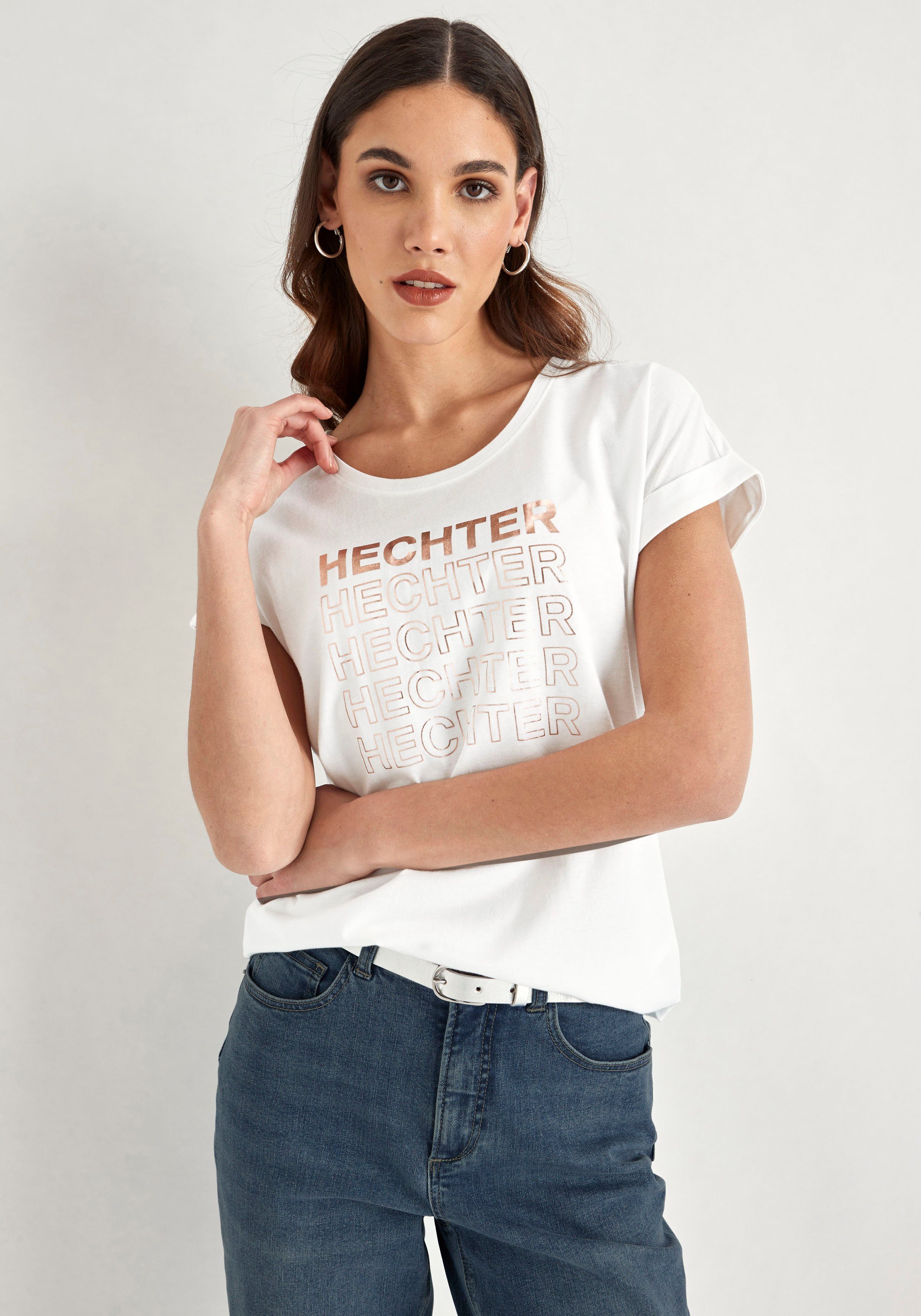 T-Shirt HECHTER Markendruck PARIS mit