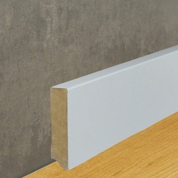 Südbrock Sockelleiste MDF, 19 x 80 x 2500 mm, Weiß, Fußleiste, MDF foliert