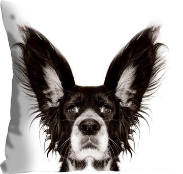 queence Dekokissen Benni, mit einem Hund mit spitzen Ohren, Kissenhülle ohne Füllung, 1 Stück