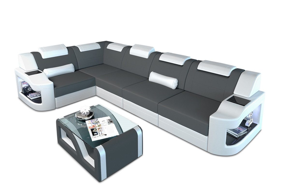 Sofa Dreams Ecksofa Polsterstoff Design Stoff Sofa Padua L Form M Mikrofaser Stoffsofa, Couch wahlweise mit Bettfunktion