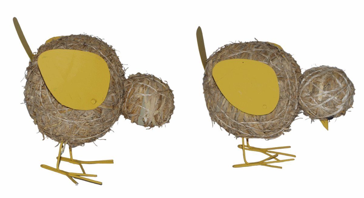 JS GartenDeko Osterfigur Deko Heufigur Küken Heuküken H 14-17 cm Osterdeko Heudeko