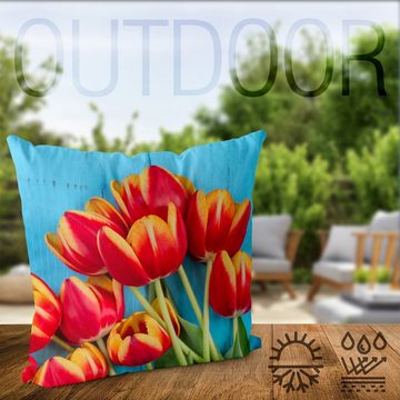 Kissenbezug, VOID (1 Stück), Sofa-Kissen Rote Tulpen Sommer Kissenbezug Blumen Tulpen Muttertag Sommer Wiese Garten