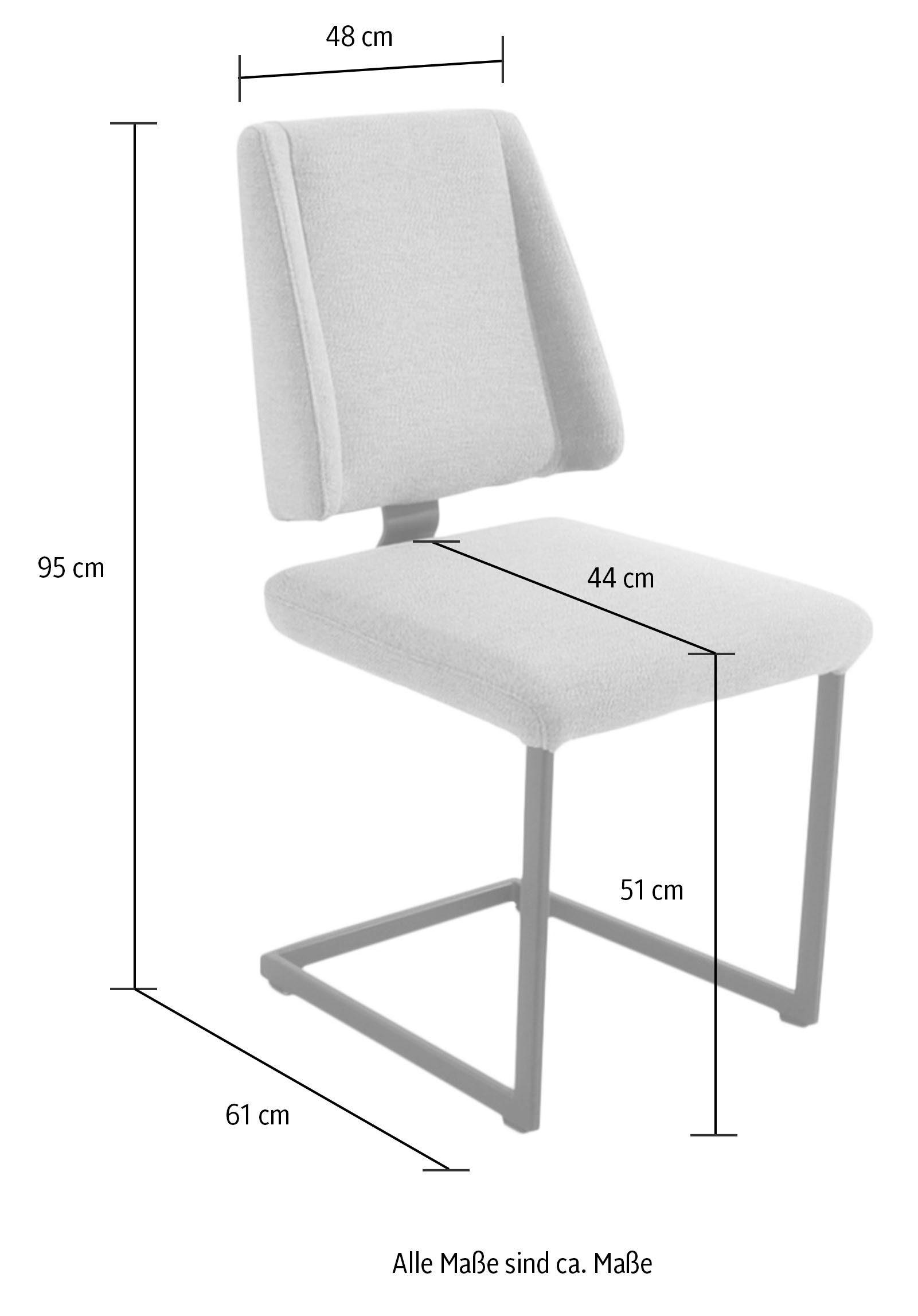 schwarz Abstandshalter K+W sand Wohnen mit St), Freischwinger und Komfort Longbeach Metall Sitzkomfort in & Gestell Struktur, (1