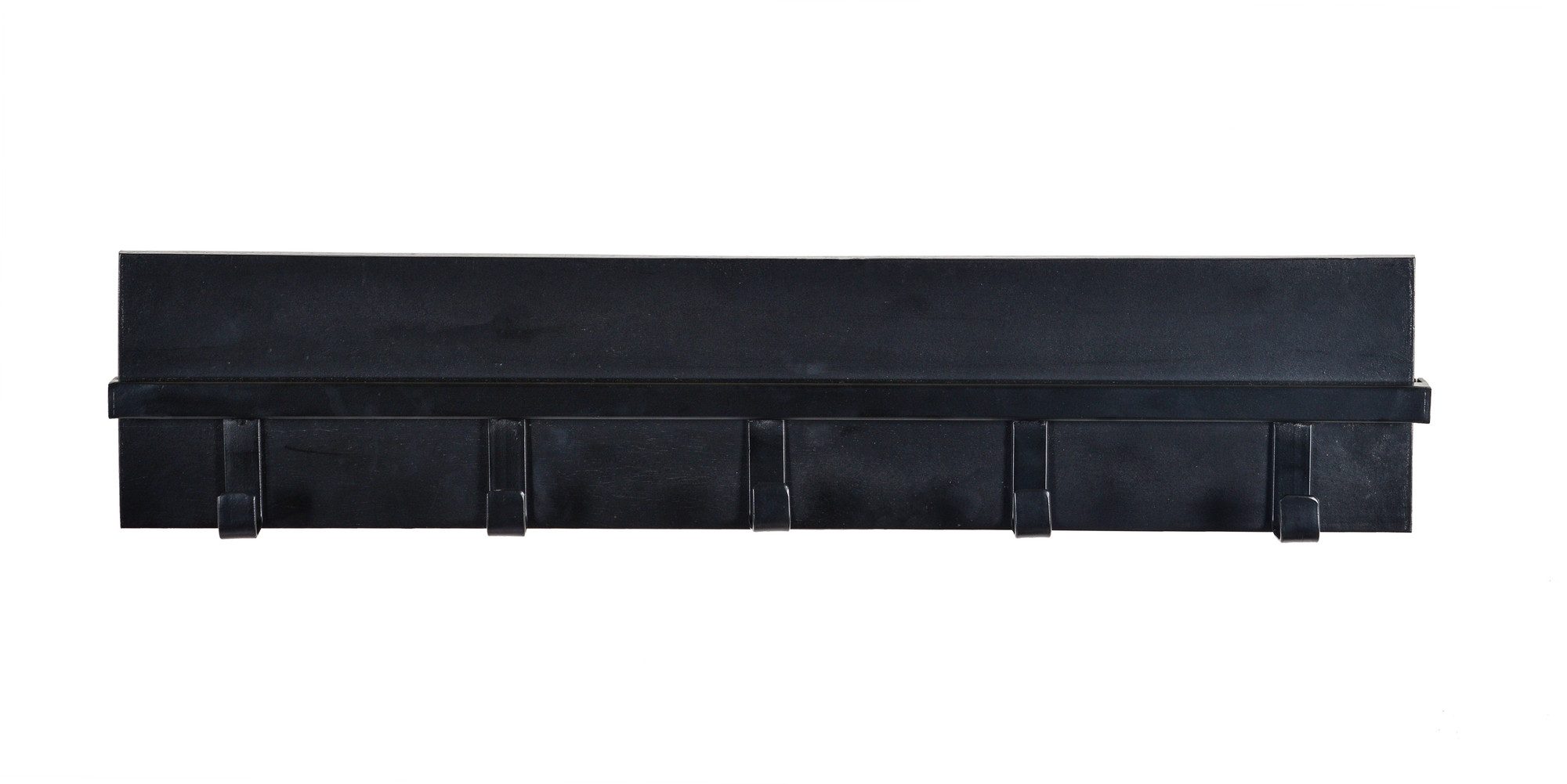 Couchcenter Шкафыpaneel Mango Holz Metall Garderobe Ethan Schwarz Wandgarderobe Wandpaneel, 5 Metall Haken