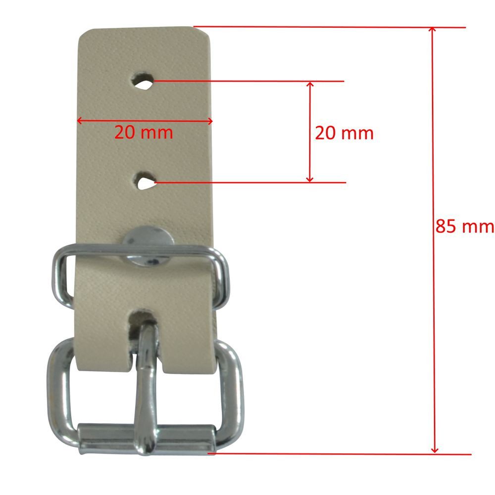 Miederhoff Anhänger 20 Stück - Schnallkappe mit Rollschnalle, beige, Vers. 2