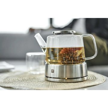 Zwilling Teekanne ZWILLING Sorrento Teekanne mit Stövchen, 800 ml Transparent hochwertiges Borosilikatglas, 0.8 l