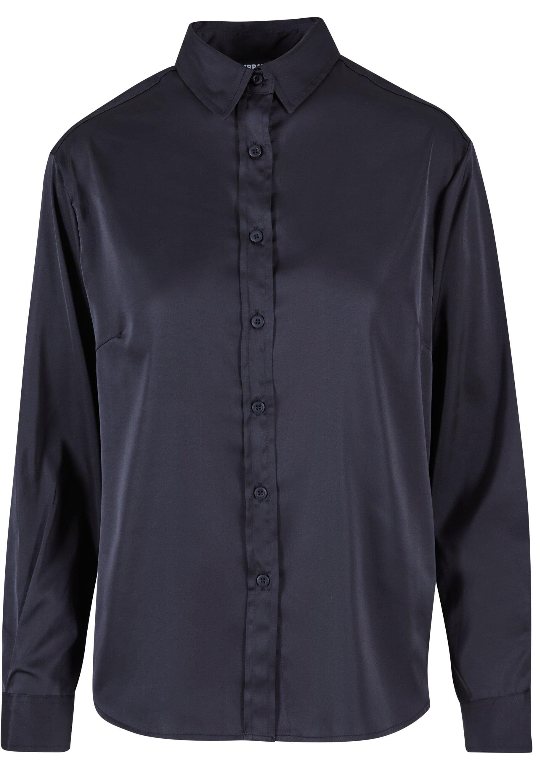URBAN CLASSICS Langarmhemd Urban Classics Damen Ladies Satin Shirt