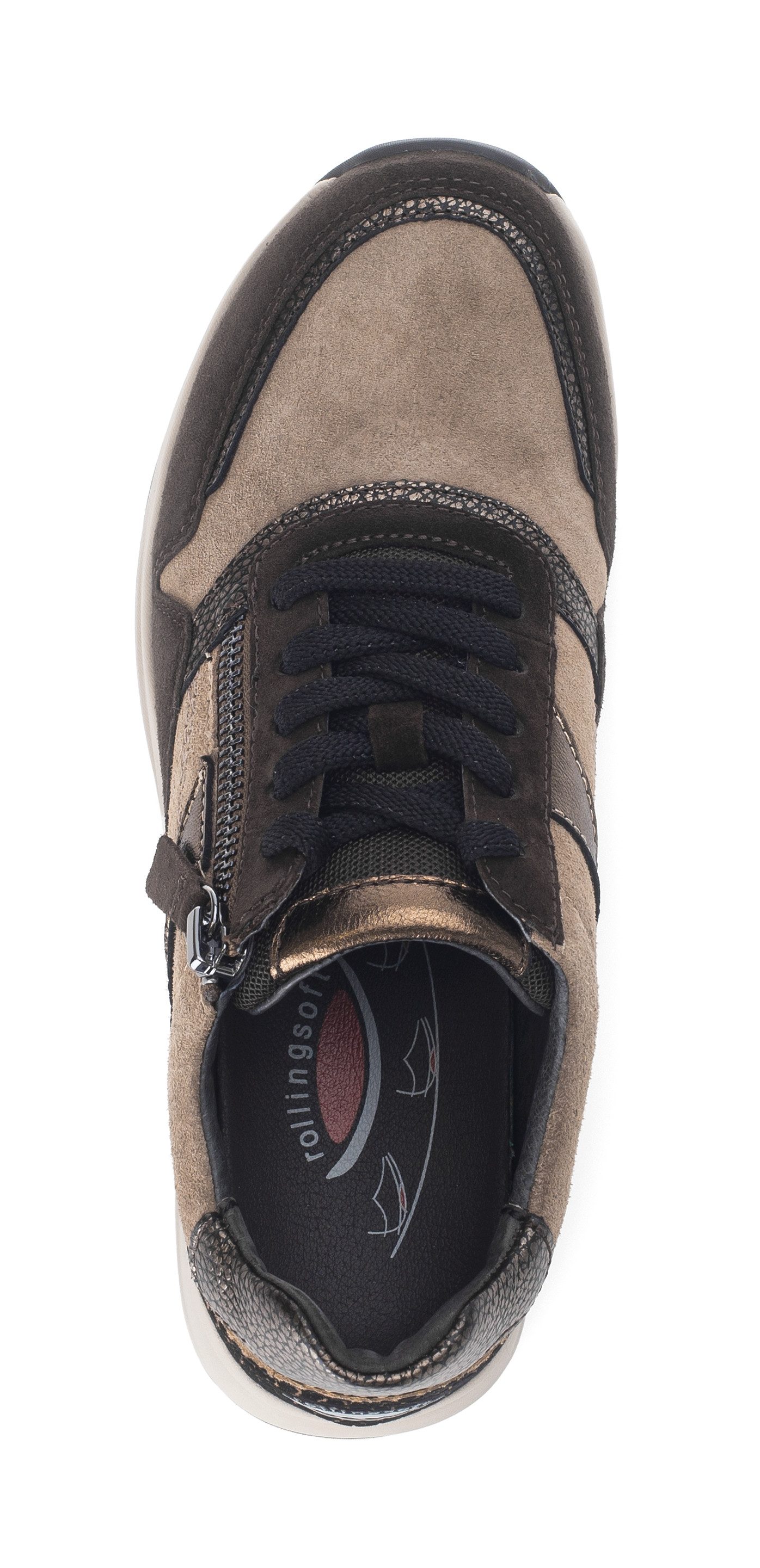 rollingsoft Keilsneaker, Schnürschuh, Halbschuh, Freizeitschuh mit seitlichem Reißverschluss