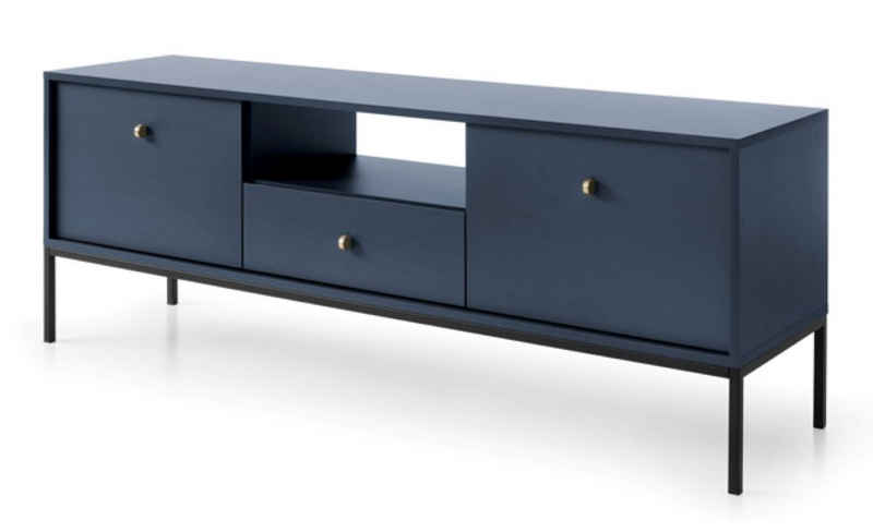Feldmann-Wohnen Lowboard Mono (Mono, 1 St., Lowboard mit einer Schublade), 153cm marineblau