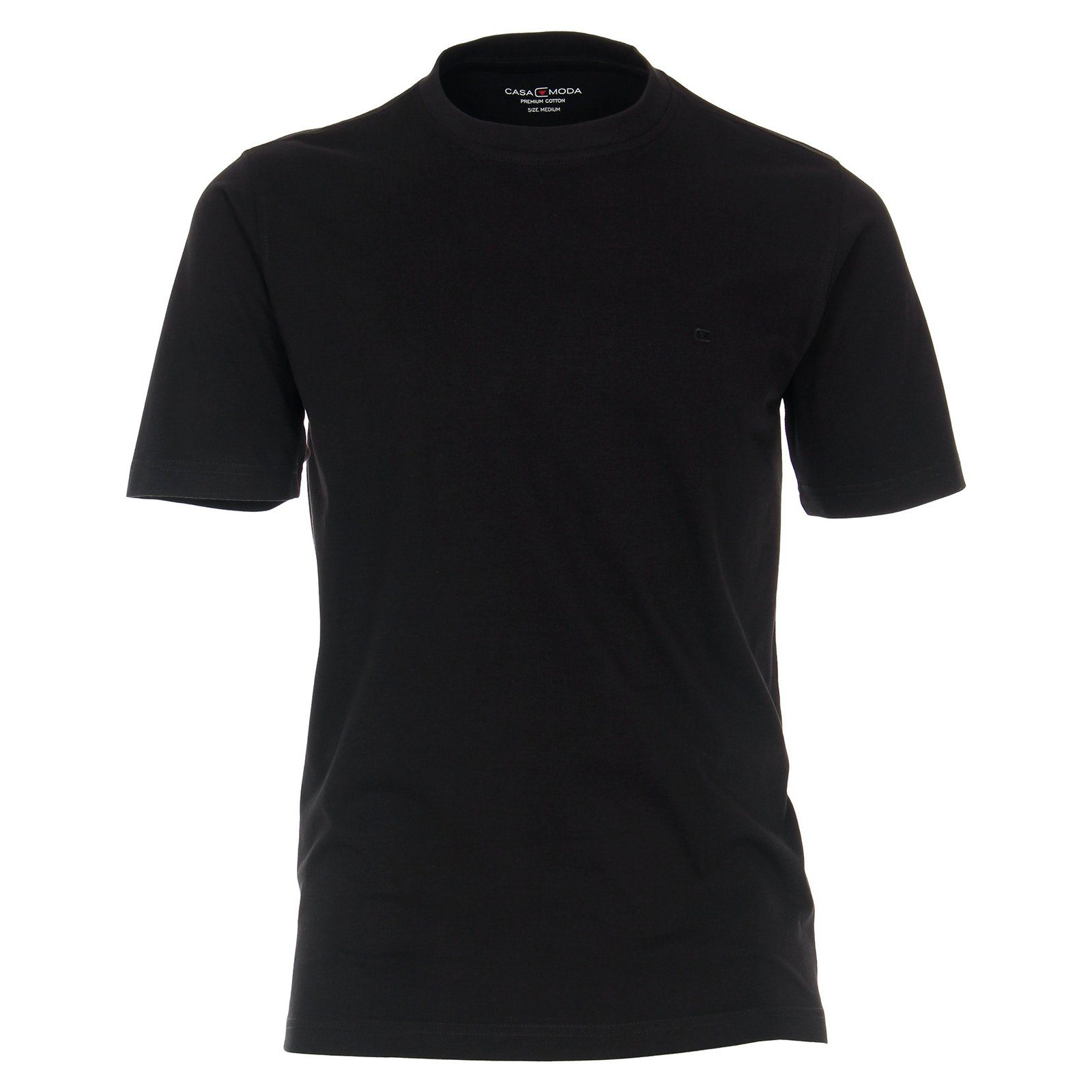 CASAMODA Rundhalsshirt Übergrößen CasaModa Basic schwarz T-Shirt