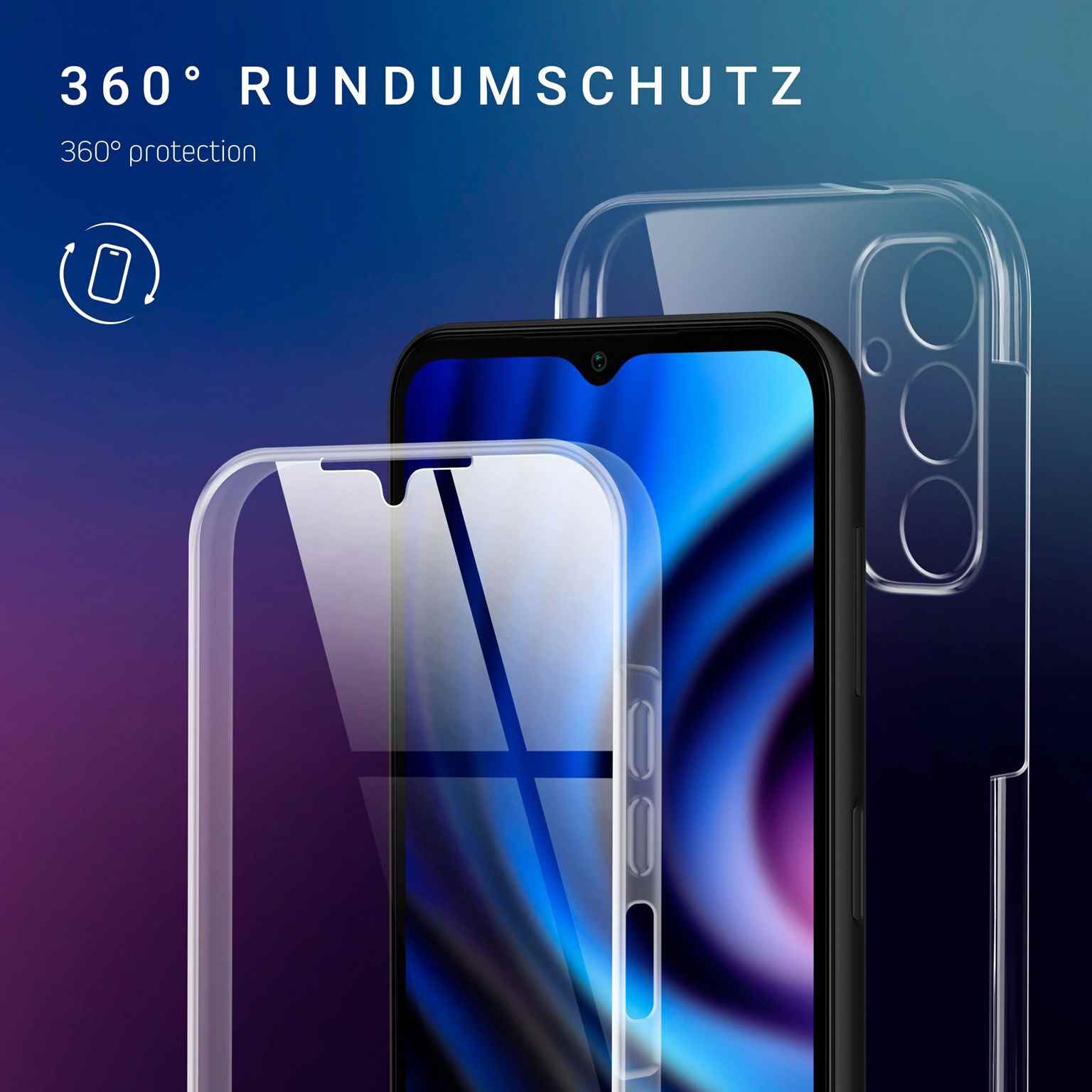 ONEFLOW Handyhülle für Samsung Galaxy A14 5G Hülle Komplett Schutz Touch Case 6,6 Zoll, 360 Grad Schutzhülle Transparent Rundumschutz Durchsichtig Beidseitig