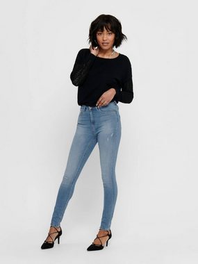ONLY High-waist-Jeans Paola (1-tlg) Weiteres Detail, Patches, Plain/ohne Details