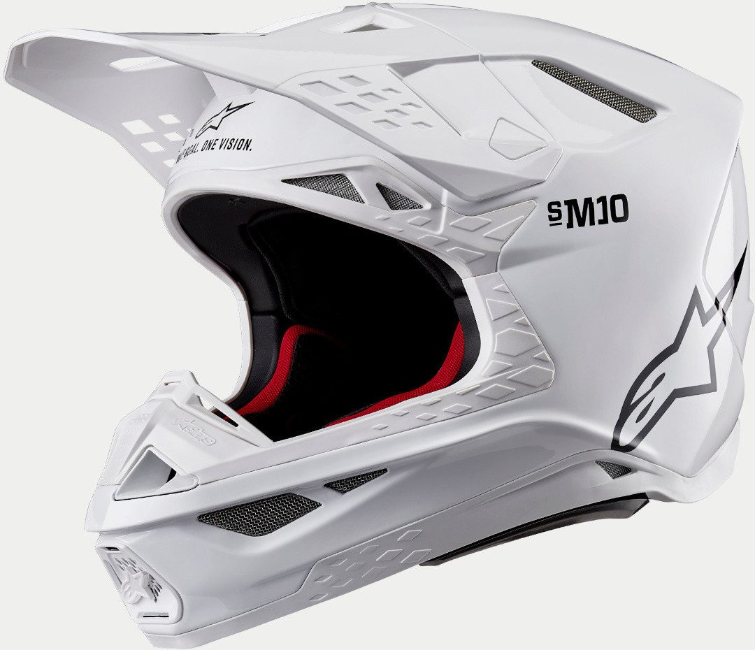 Alpinestars Motocrosshelm Supertech S-M10 Solid 2024 Motocross Helm, Kompression, Leichtgewicht, Doppel-D-Verschluss, ECE 22.06