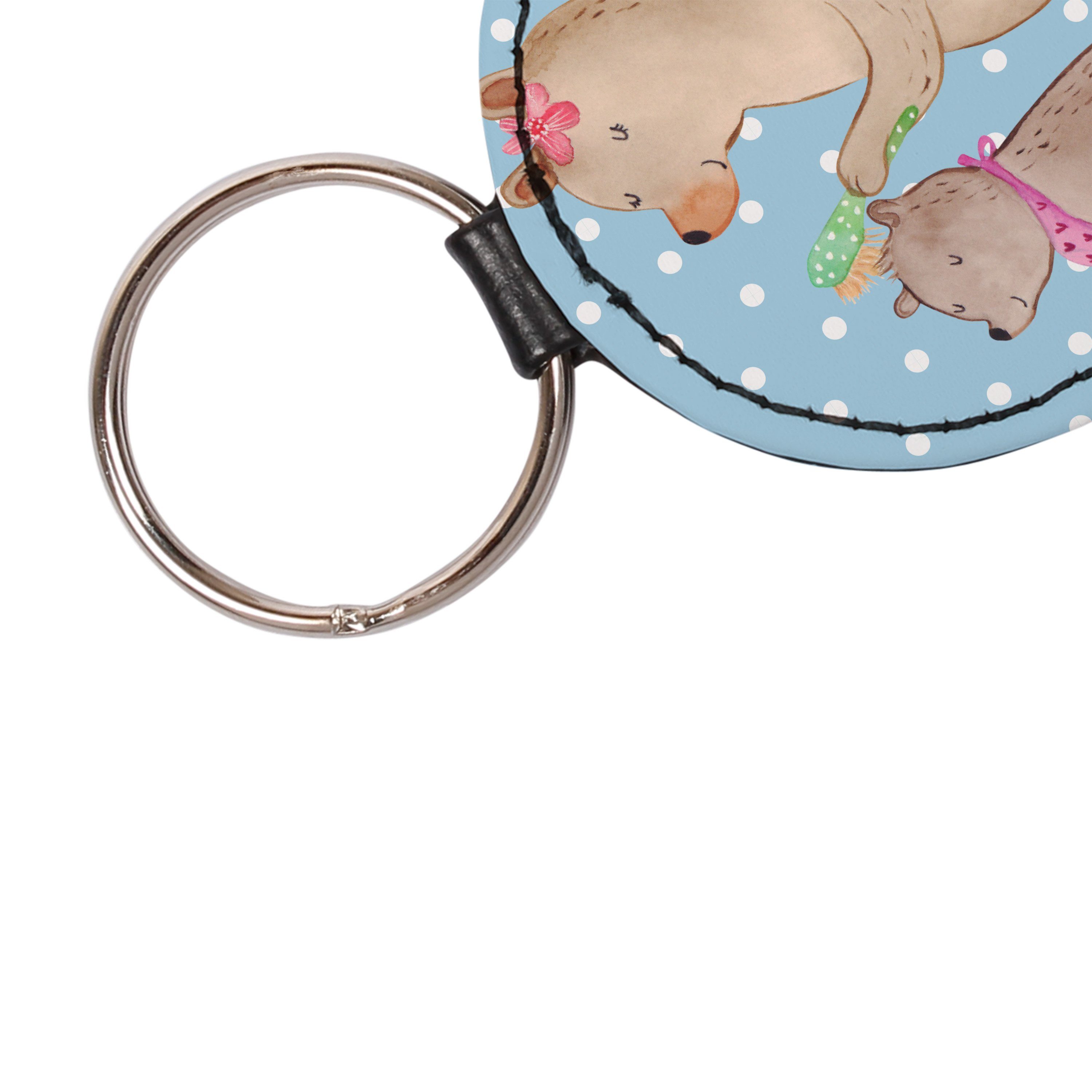 Pastell - Bär Kind - Panda & Mr. Blau mit Taschenanhänger (1-tlg) Haare Schlüsselanhänger Geschenk, kämmen, Mrs.