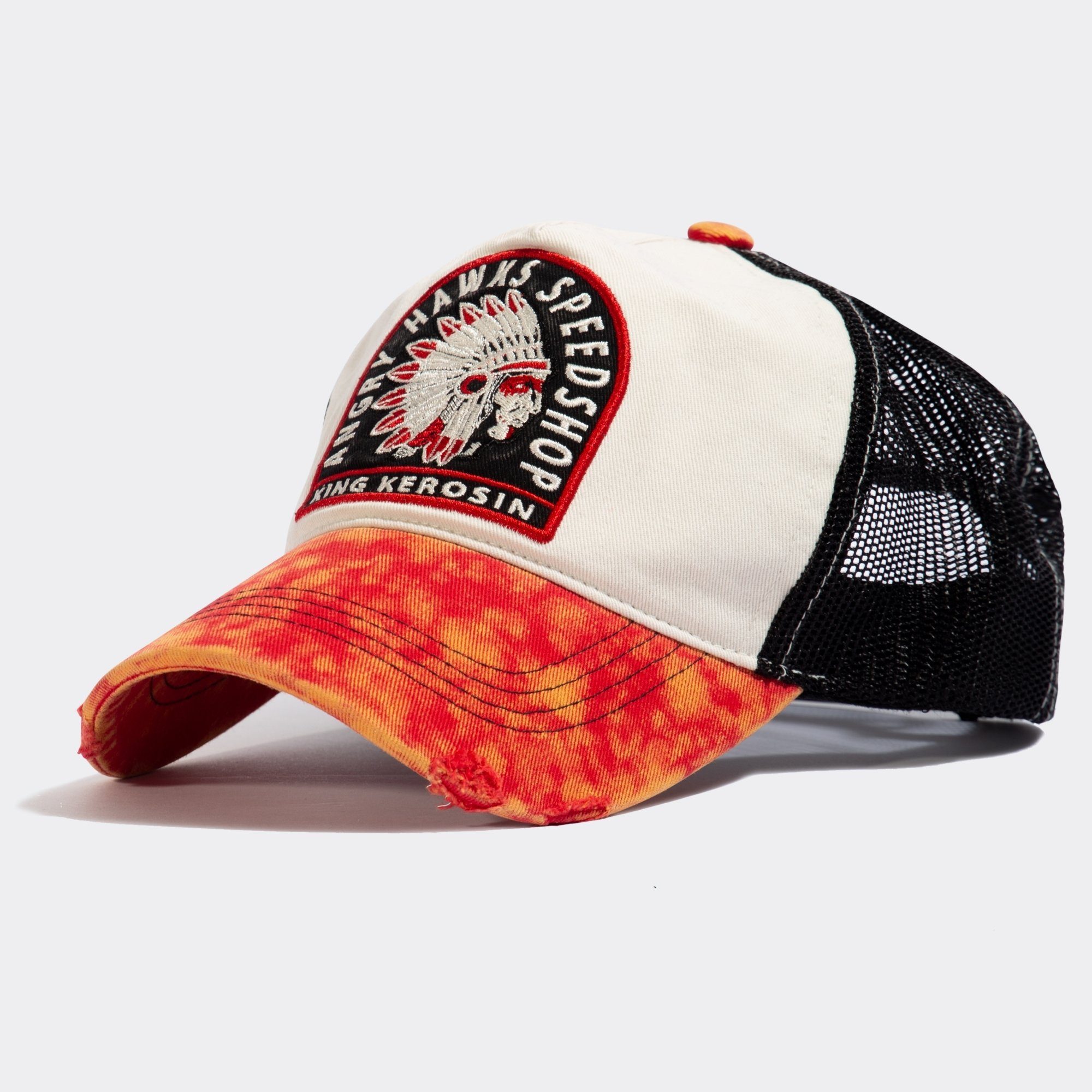 KingKerosin Trucker Cap Angry Hawks Speedshop (1-St) im Used-Look