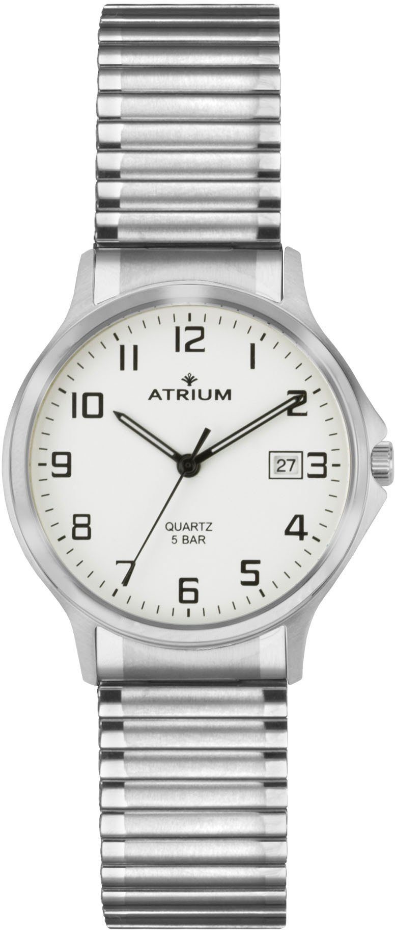 Atrium Quarzuhr A12-50, Armbanduhr, Herrenuhr, Datum, Flexband, Zugband