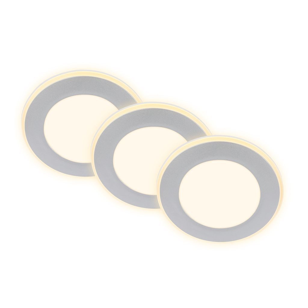 Briloner Leuchten LED Einbaustrahler 7988034, LED fest integriert, 2700K - Extra-Warmweiß, LED Einbauleuchten 93x30 mm Chrom-Matt je 4,9W Decke Wohnzimmer