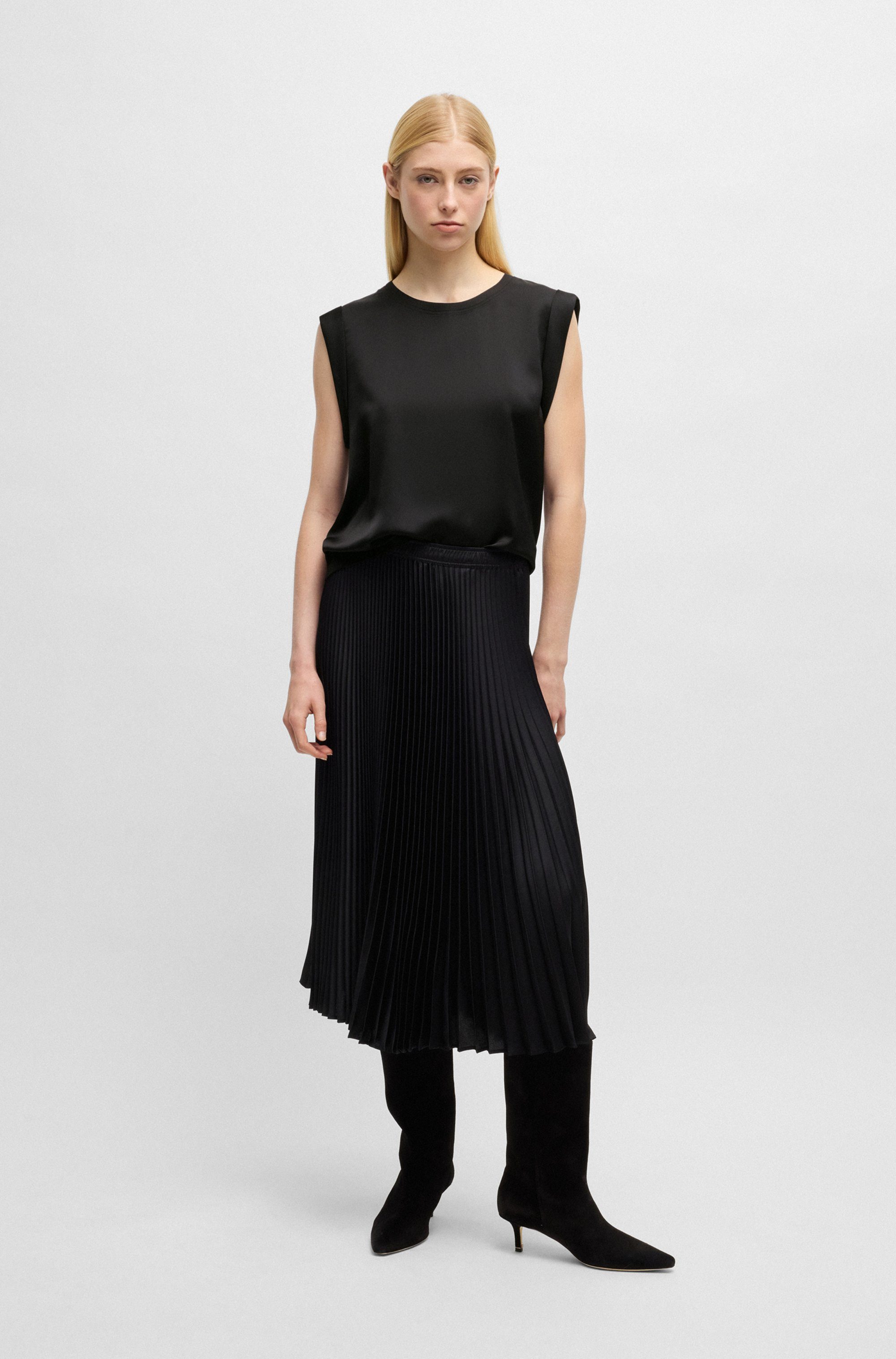 BOSS ORANGE Klassische Bluse Ieaska Premium Damenmode Satin Qualität