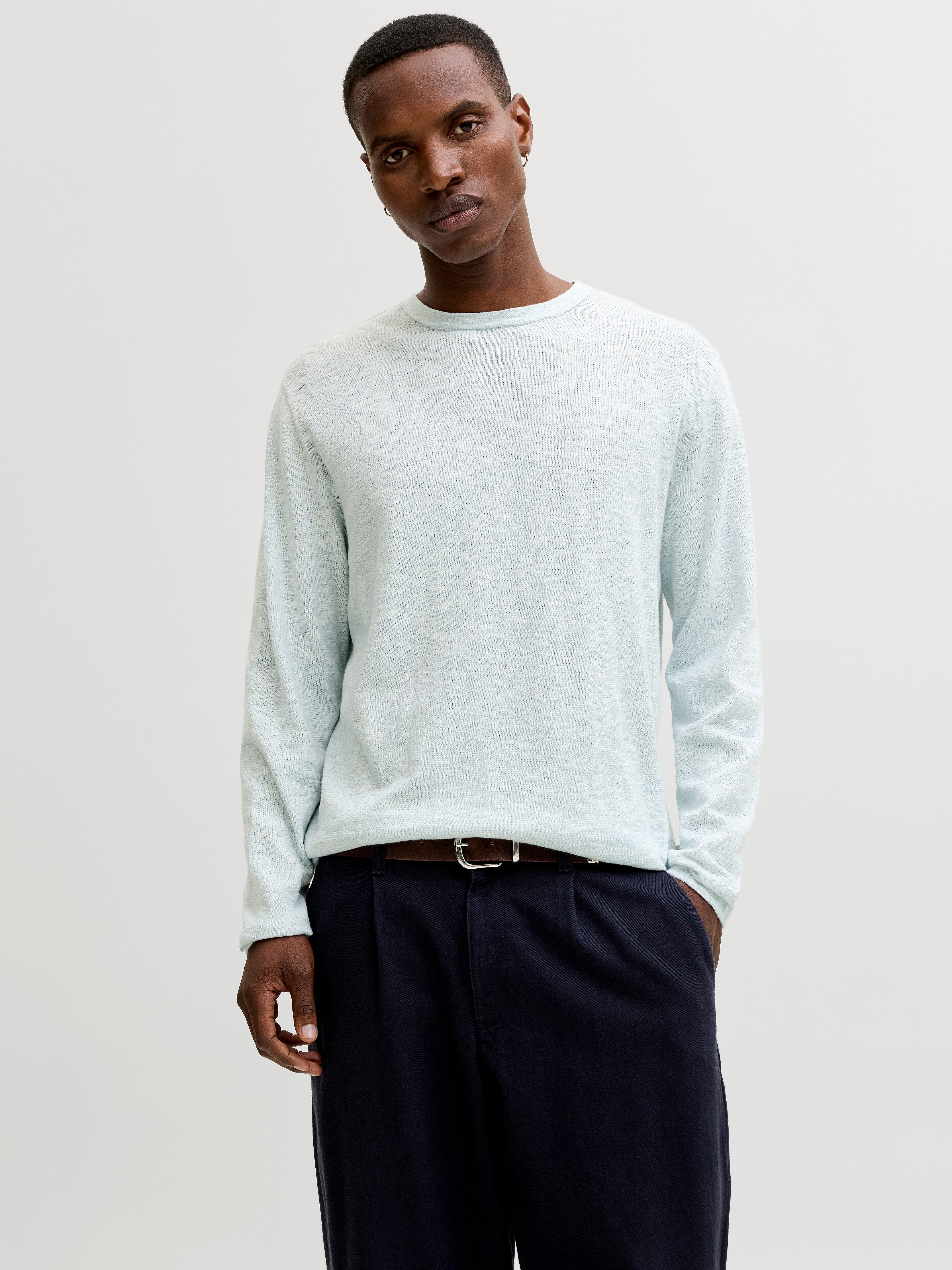 Jack & Jones Rundhalspullover JJESUMMER KNIT CREW NECK SN mit Rundhalsaussc günstig online kaufen